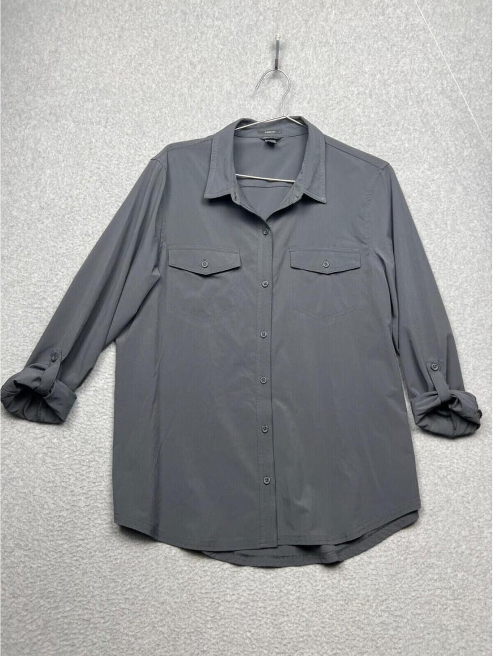 Eddie Bauer Button Up Shirt Womens Large Classic Fit Hiking Outdoor Lightweight